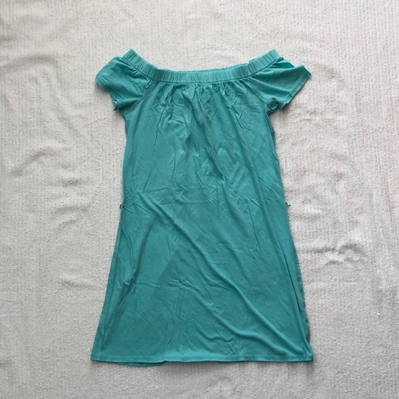 Vintage Beach Tees | Aqua Off The Shoulder Dress - Picture 1 of 3